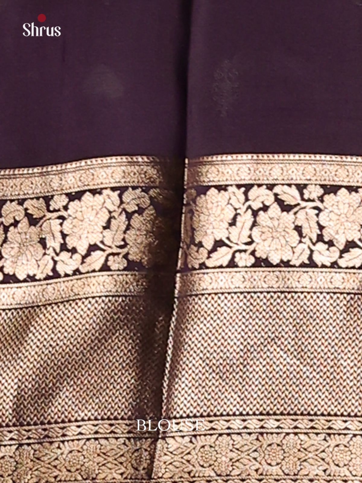 Dark Purple single tone Kanchipuram silk Saree with zari floral buttas-2