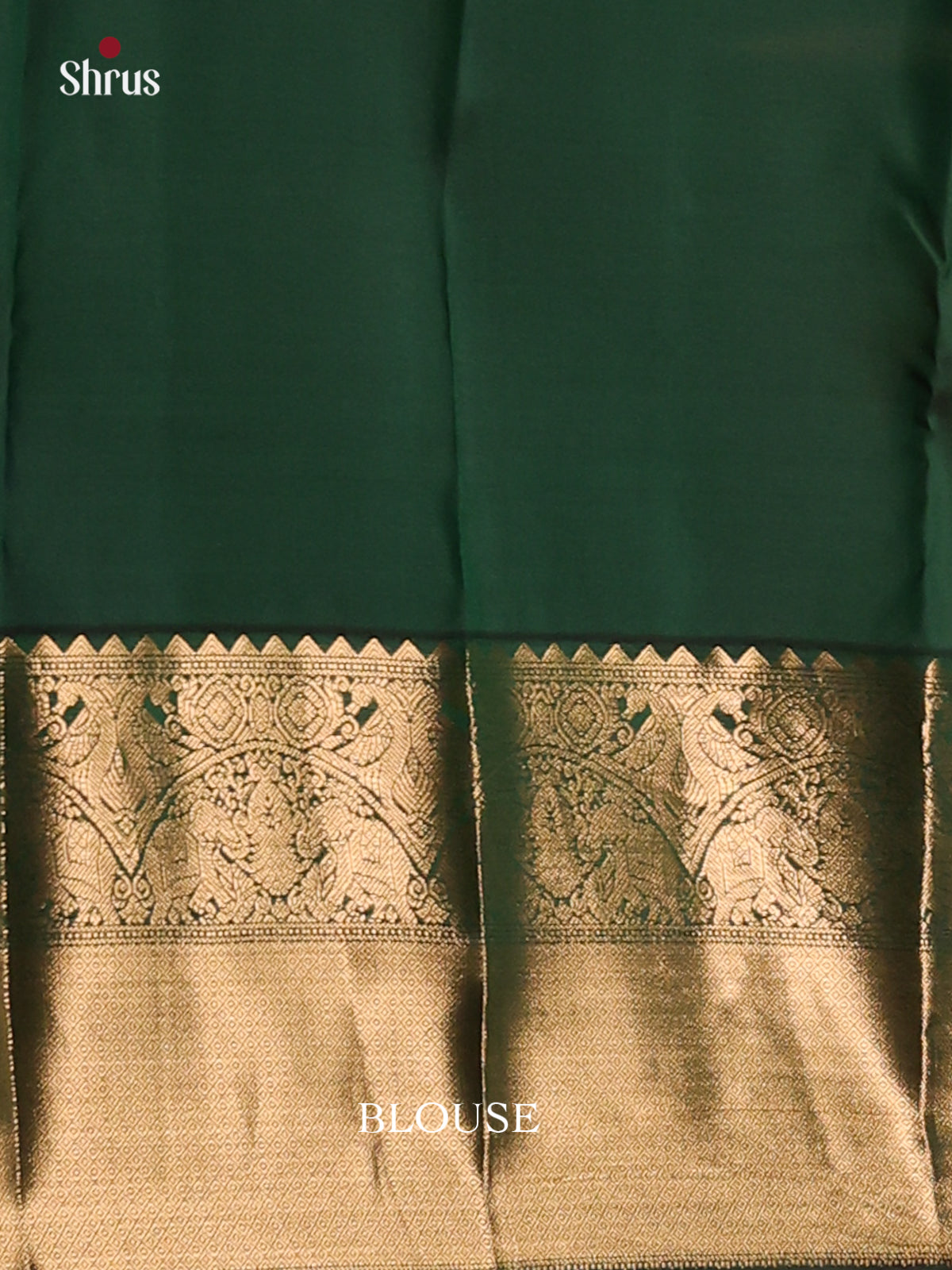 Red & Green Kanchipuram silk Saree dazzles with gold zari floral buttas - Shop on Shrus.com