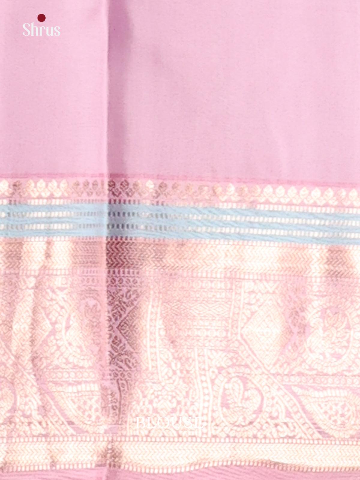 Green & Lavender Kanchipuram silk Saree with zari stripes, buttas - Shop on Shrus.com