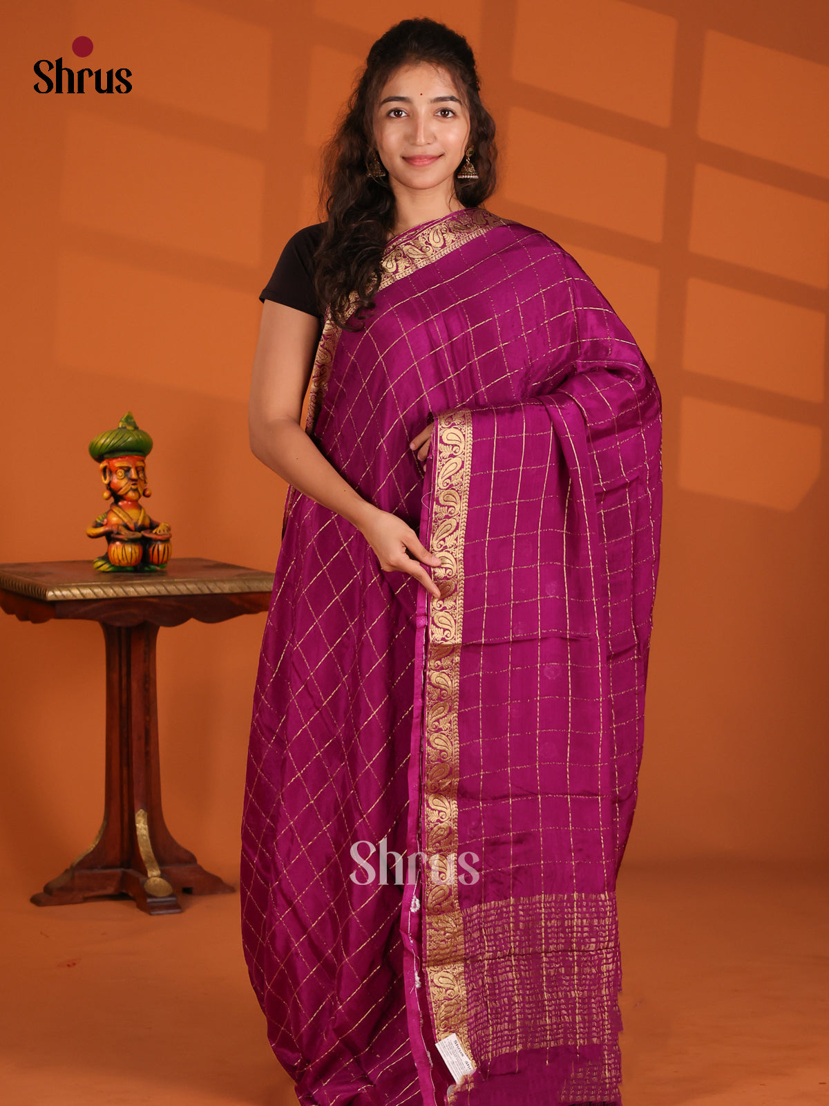 DFS09056 - Chinnon Silk Saree - Shop on Shrus.com
