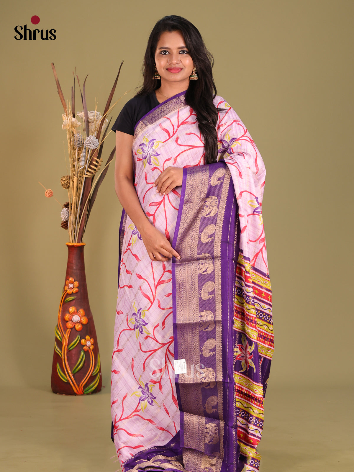 DFS09142 - Semi Mysoresilk Saree - Shop on Shrus.com