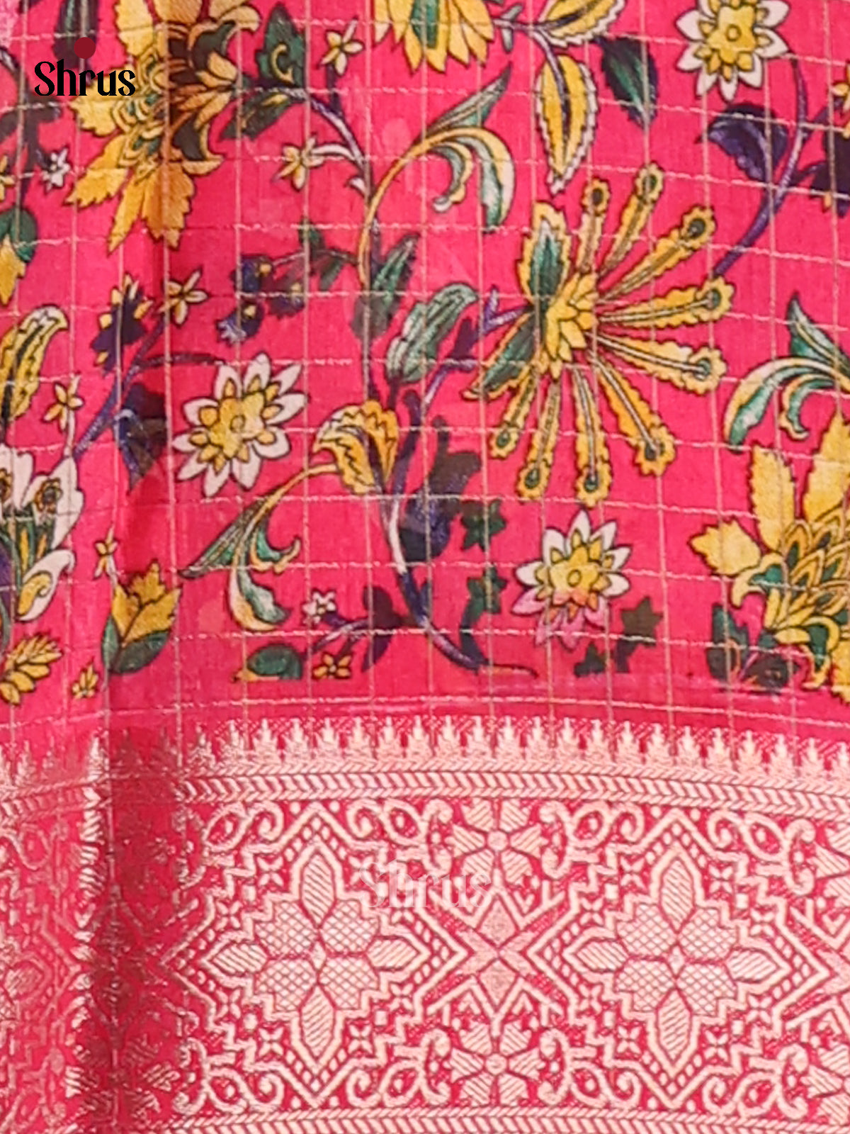 Violet & Pink- Semi Dola silk Saree - Shop on Shrus.com