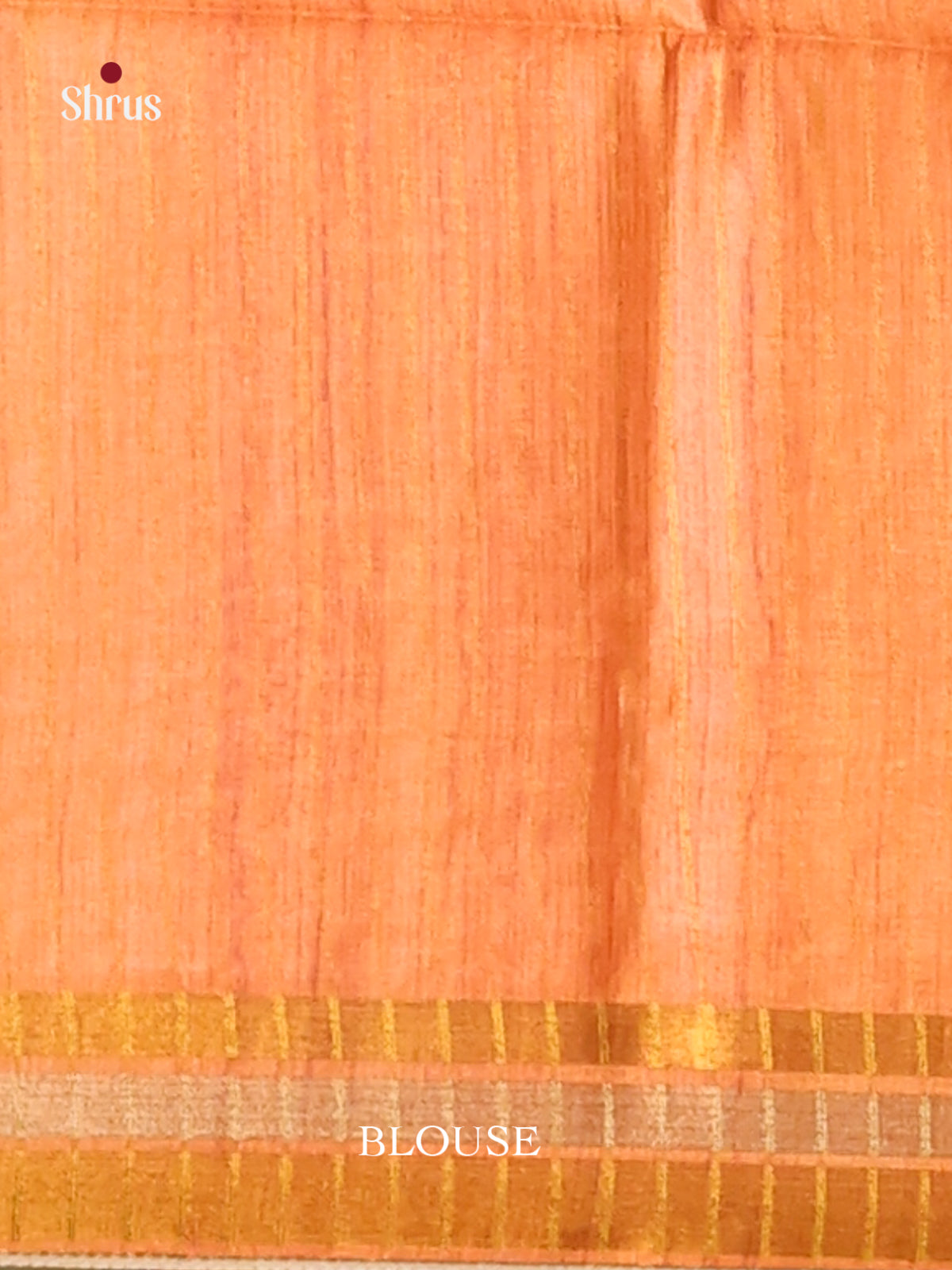 Cream , Black & Orange - Champa semitussar Saree - Shop on Shrus.com