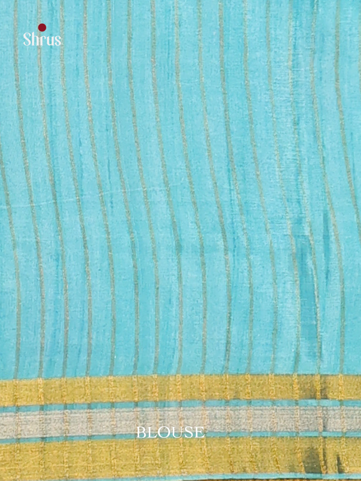 Cream & Blue - Champa semitussar Saree