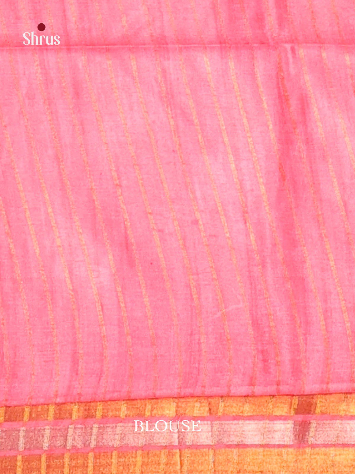 Cream & Orangish Pink - Champa semitussar Saree