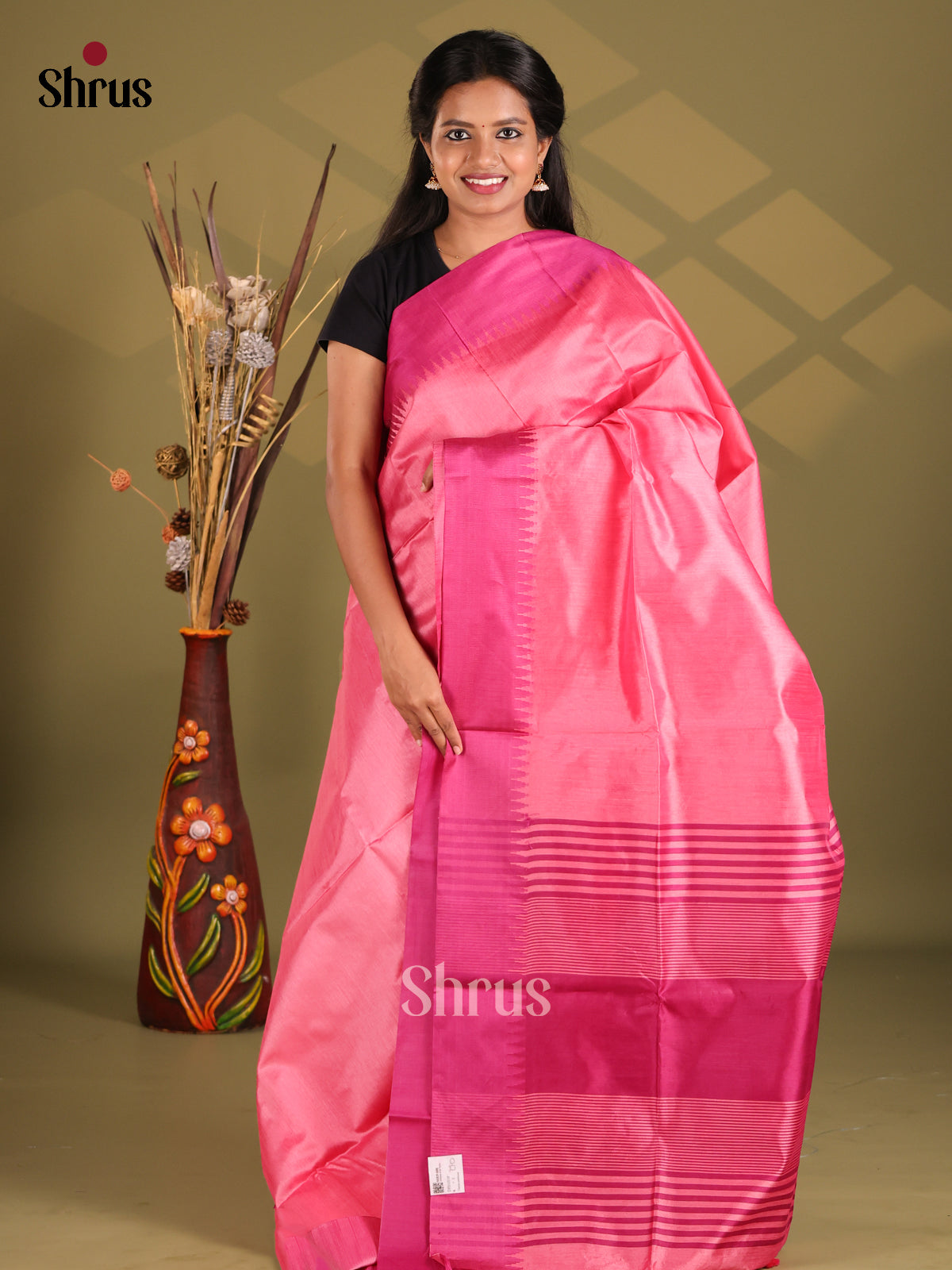 Pink & Majenta - Champa semitussar Saree - Shop on Shrus.com