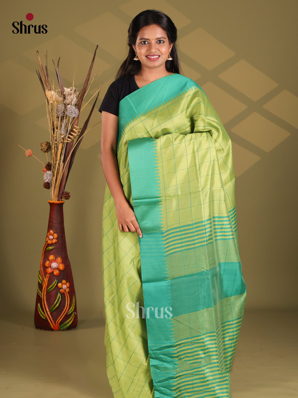 DFS10130 - Champa semitussar Saree - Shop on Shrus.com