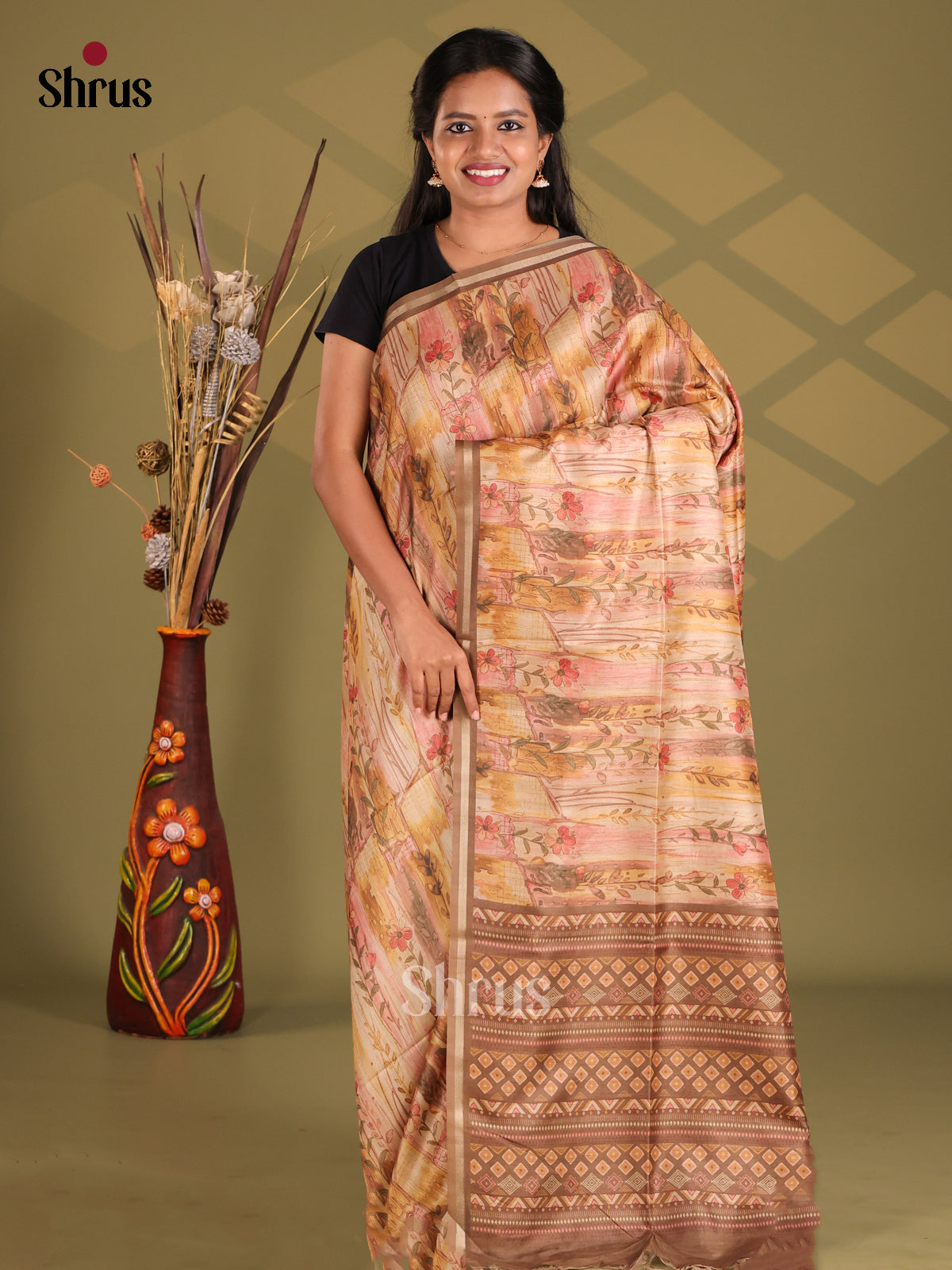 Brown- Champa semitussar Saree