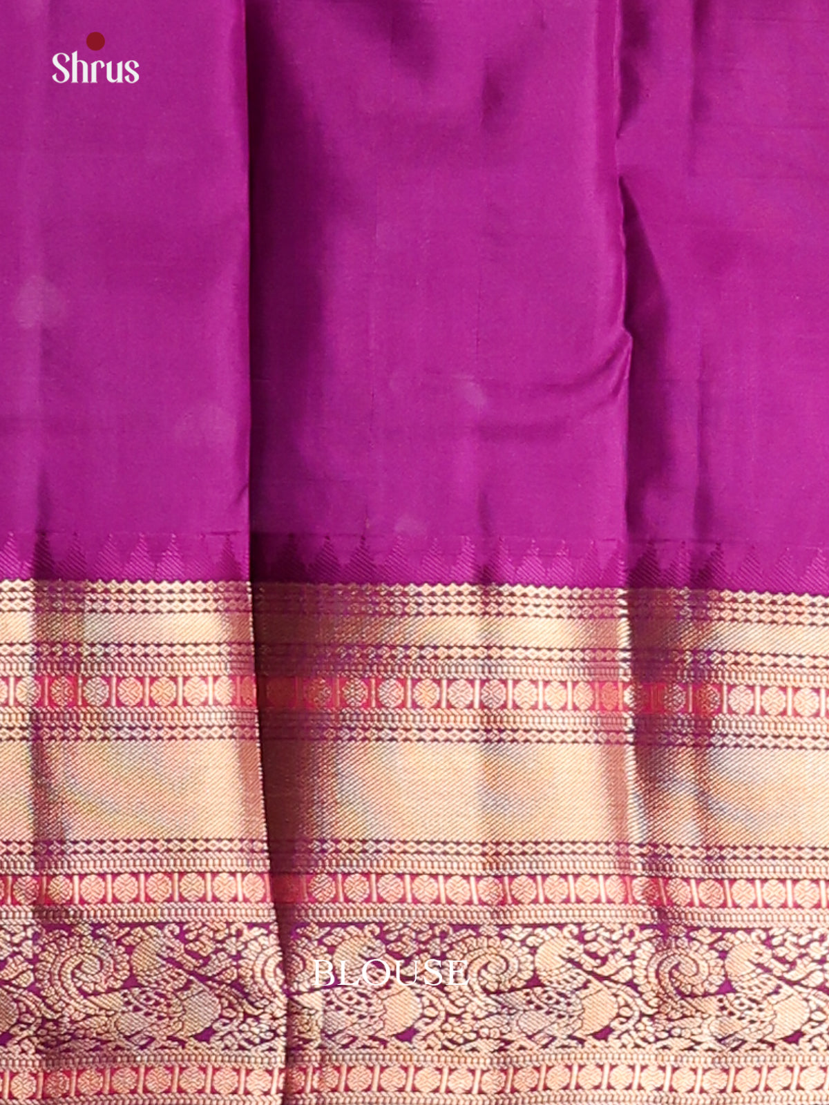 Pink & Vadamalli Kanchipuram silk Saree with gold zari floral vines border - Shop on Shrus.com