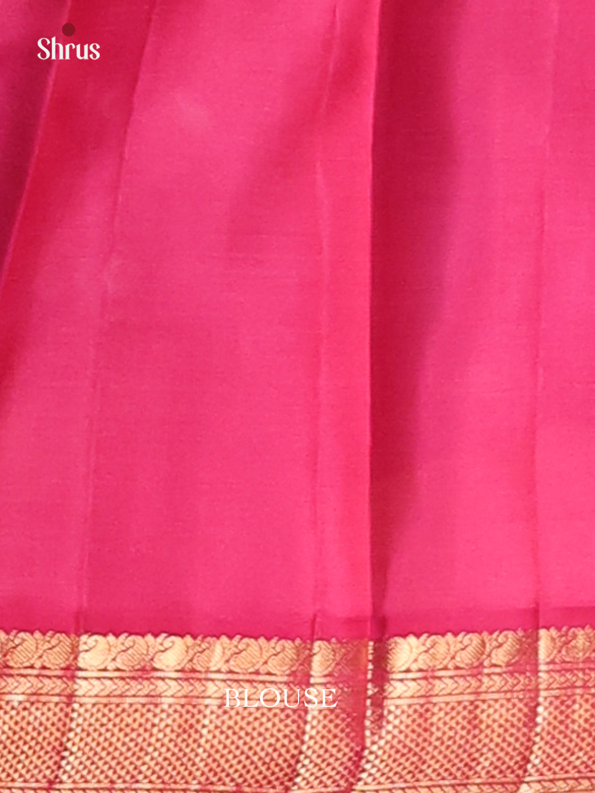 Orange & Pink Kanchipuram silk Saree with small zari border - Shop on Shrus.com