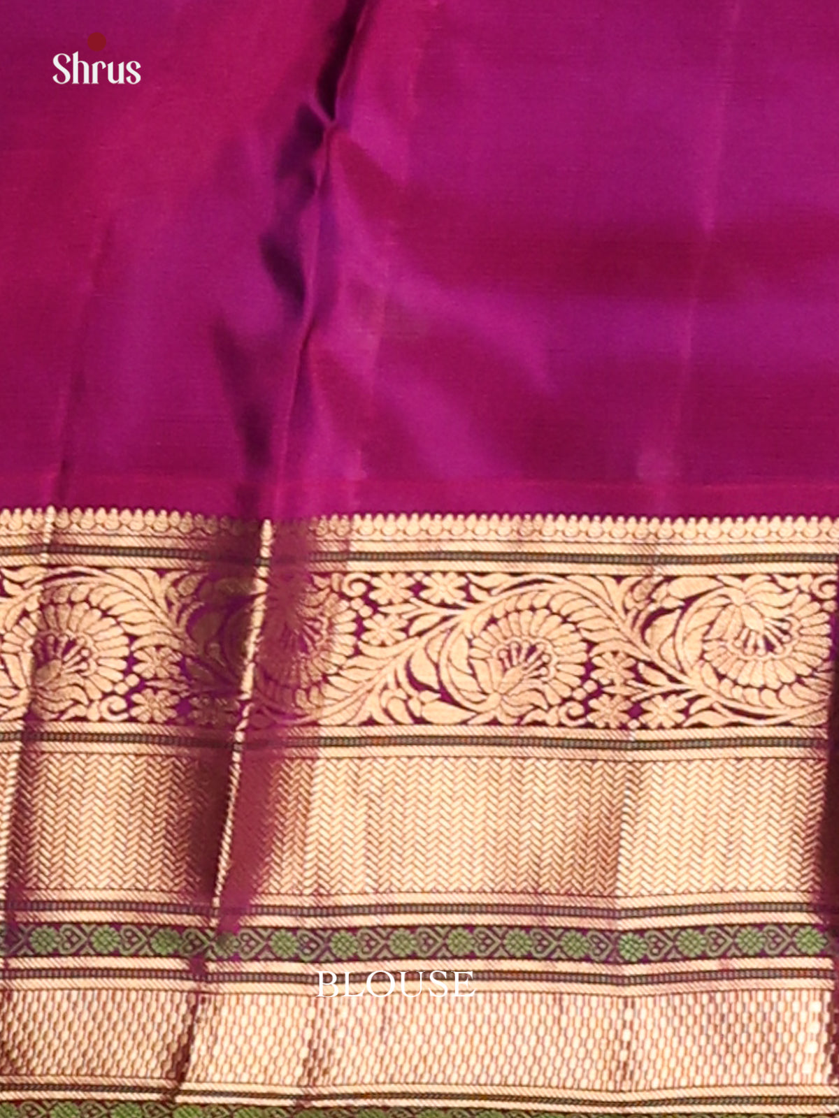 Lavender & Purple Kanchipuram silk Saree with rich traditional zari border - Shop on Shrus.com