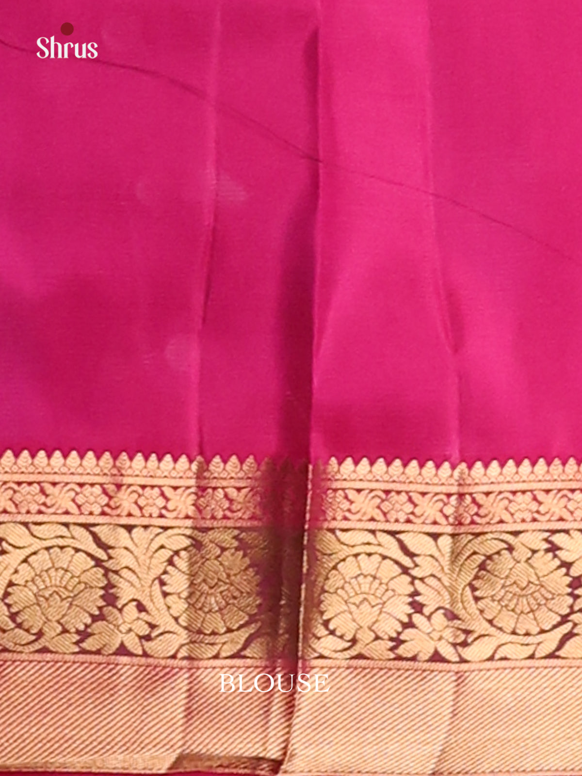 Pink & Majenta Kanchipuram silk Saree with zari floral vines border-2