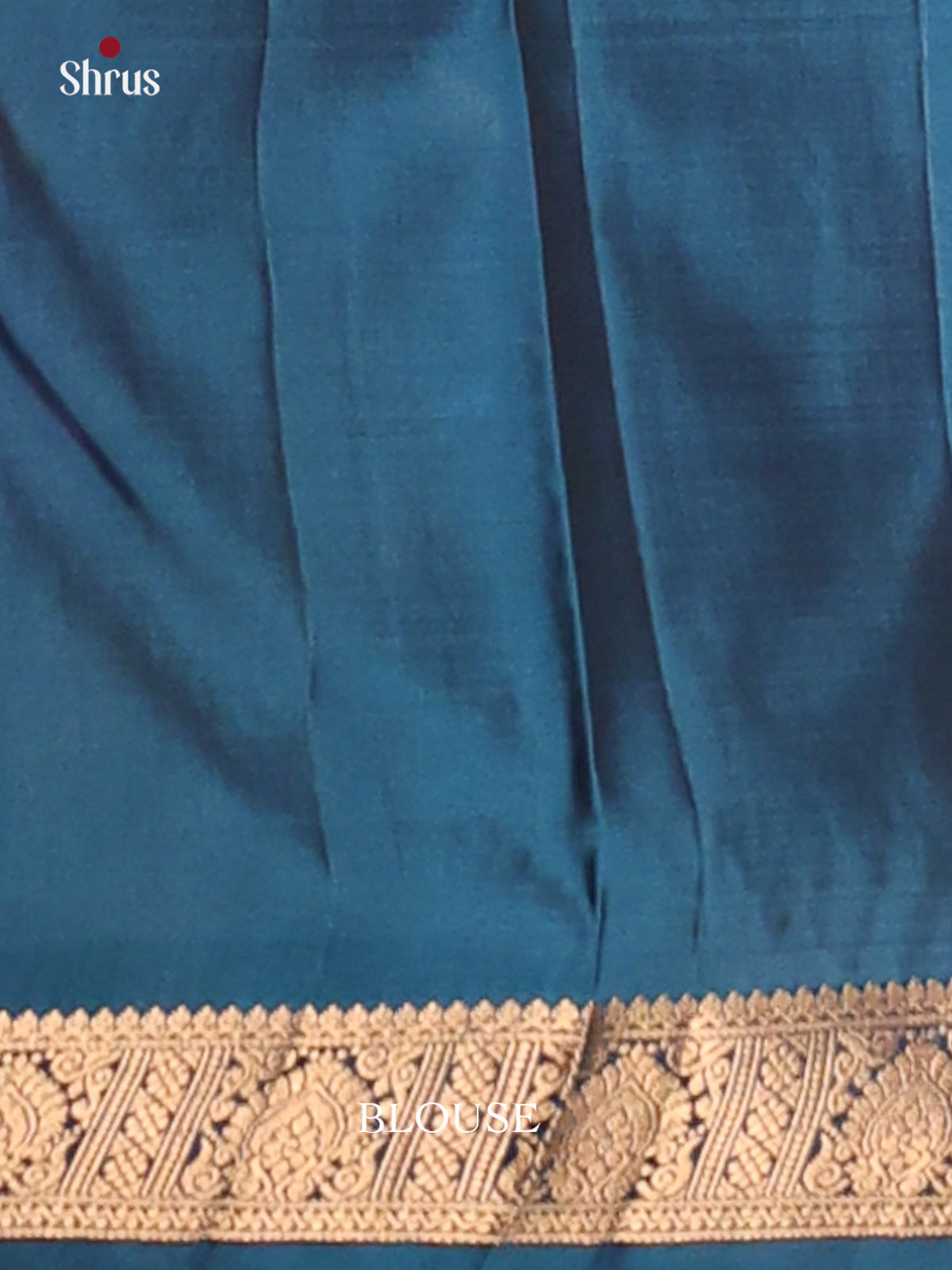 Black & Blue Kanchipuram silk Saree with zari floral buttas - Shop on Shrus.com