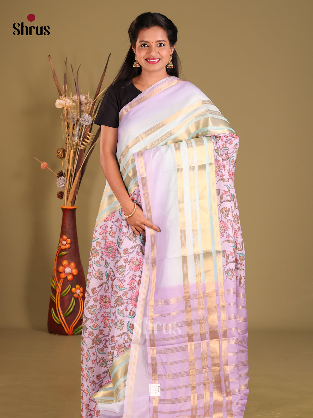 Lavender- Semi Organza Saree