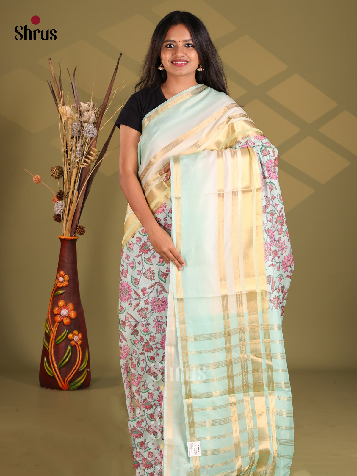 Pastel Blue - Semi Organza Saree