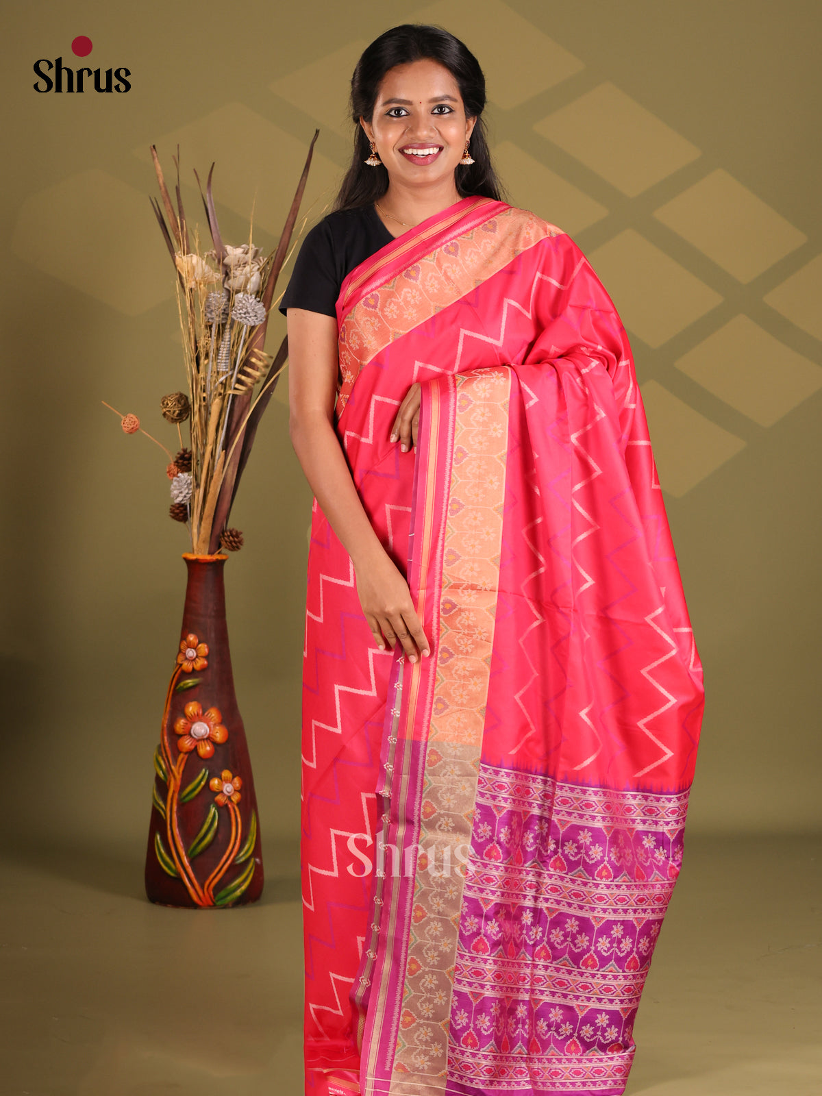 Pink & Purple - Champa semitussar Saree