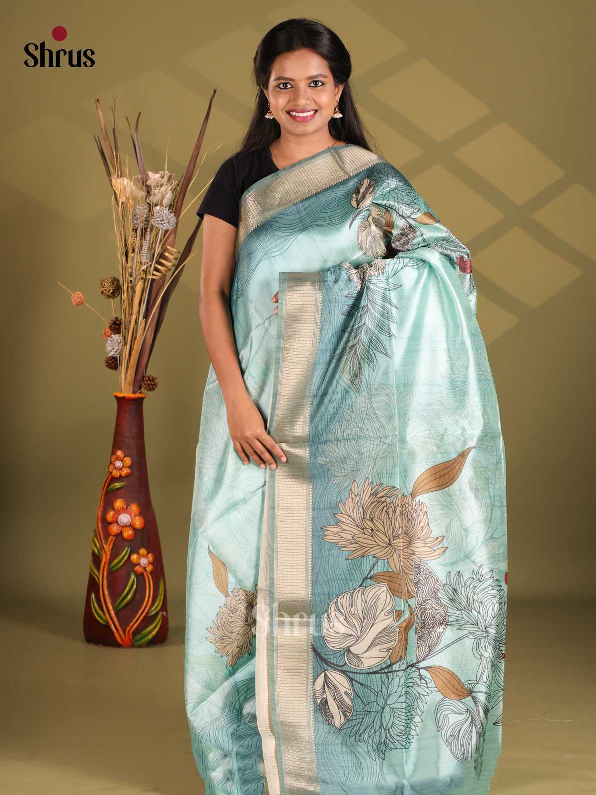 Blue- Champa semitussar Saree