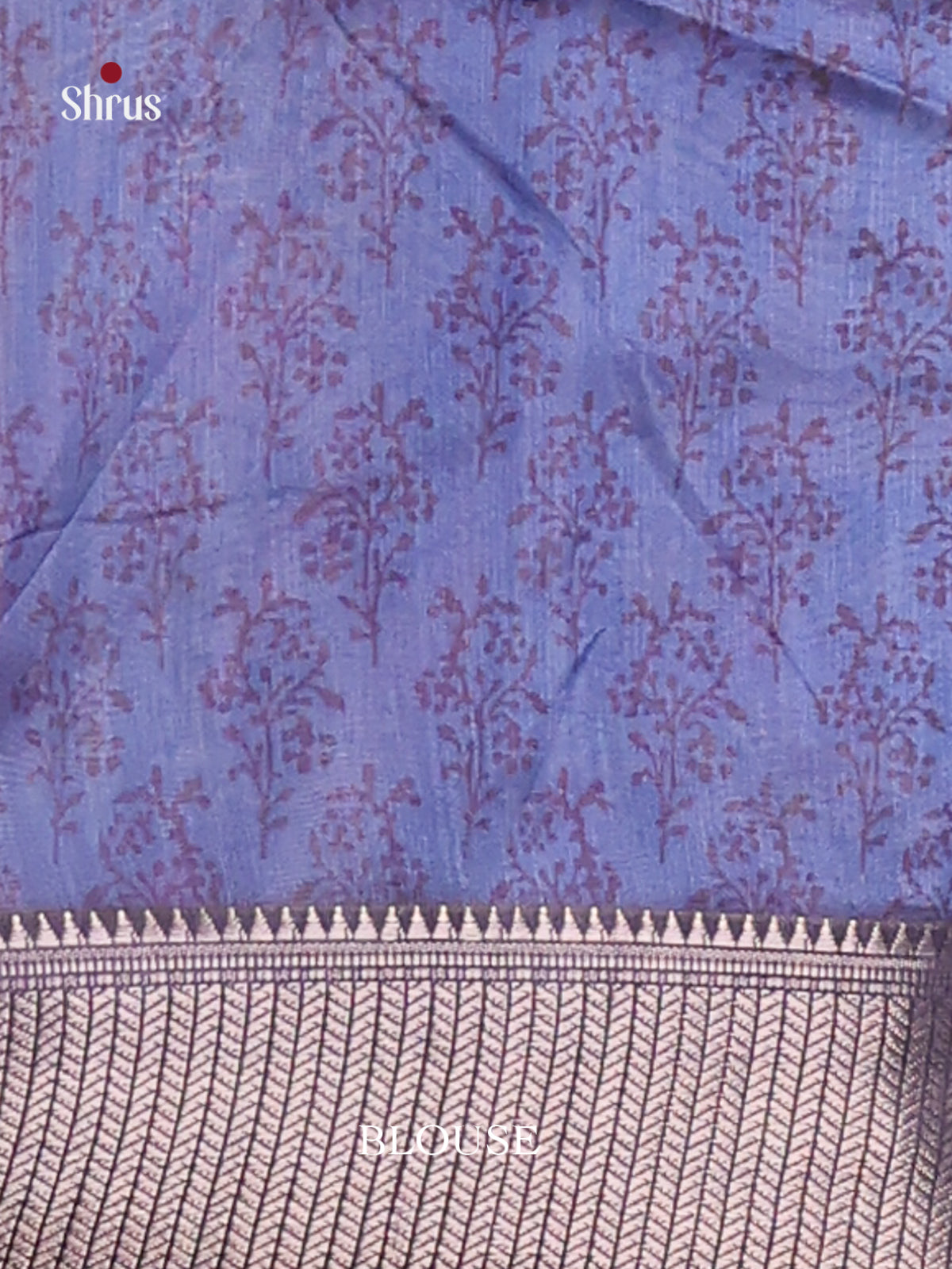 Cream & Blue - Champa semitussar Saree