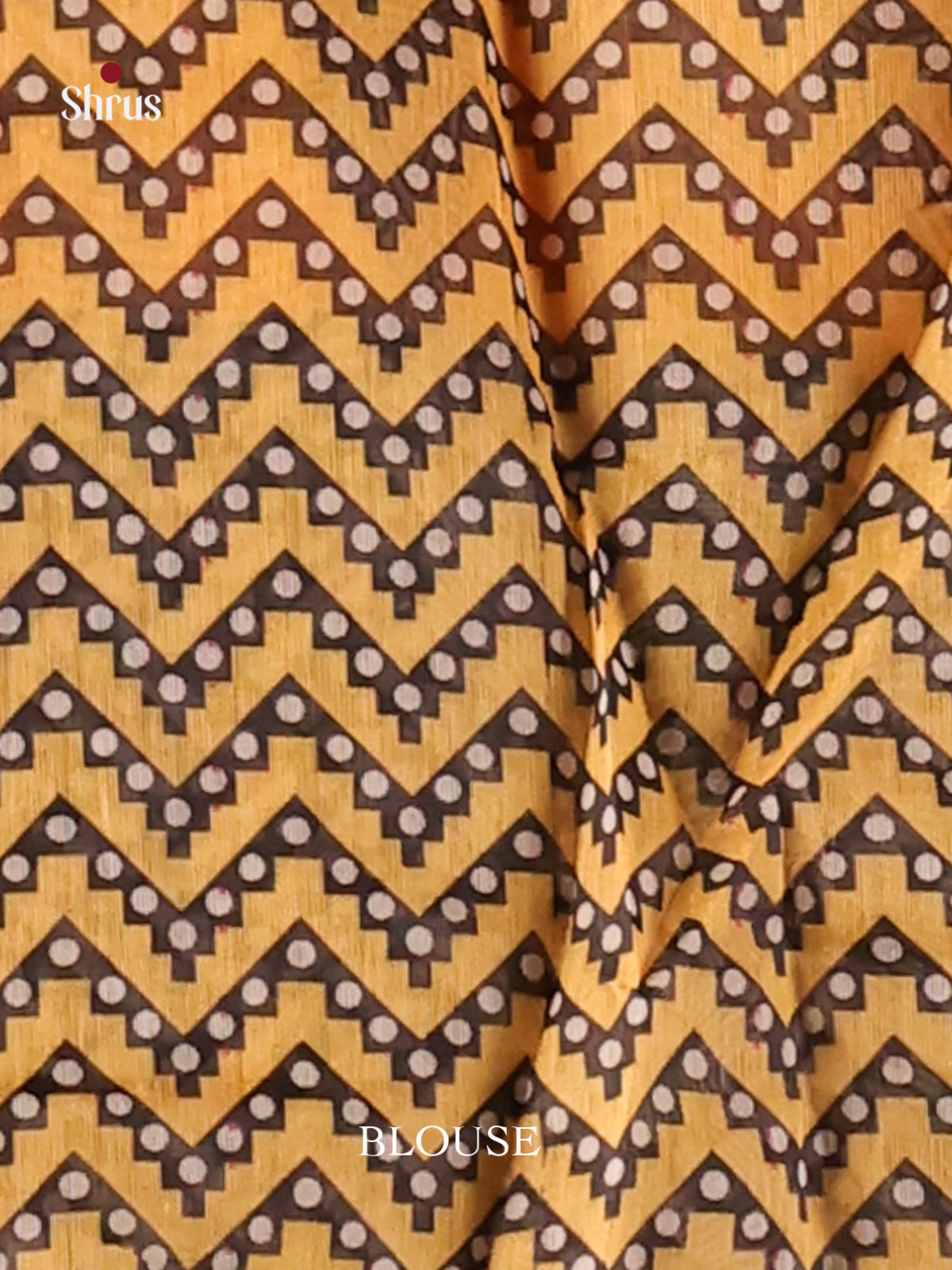 Yellow & Black - Semi Chanderi Saree - Shop on Shrus.com