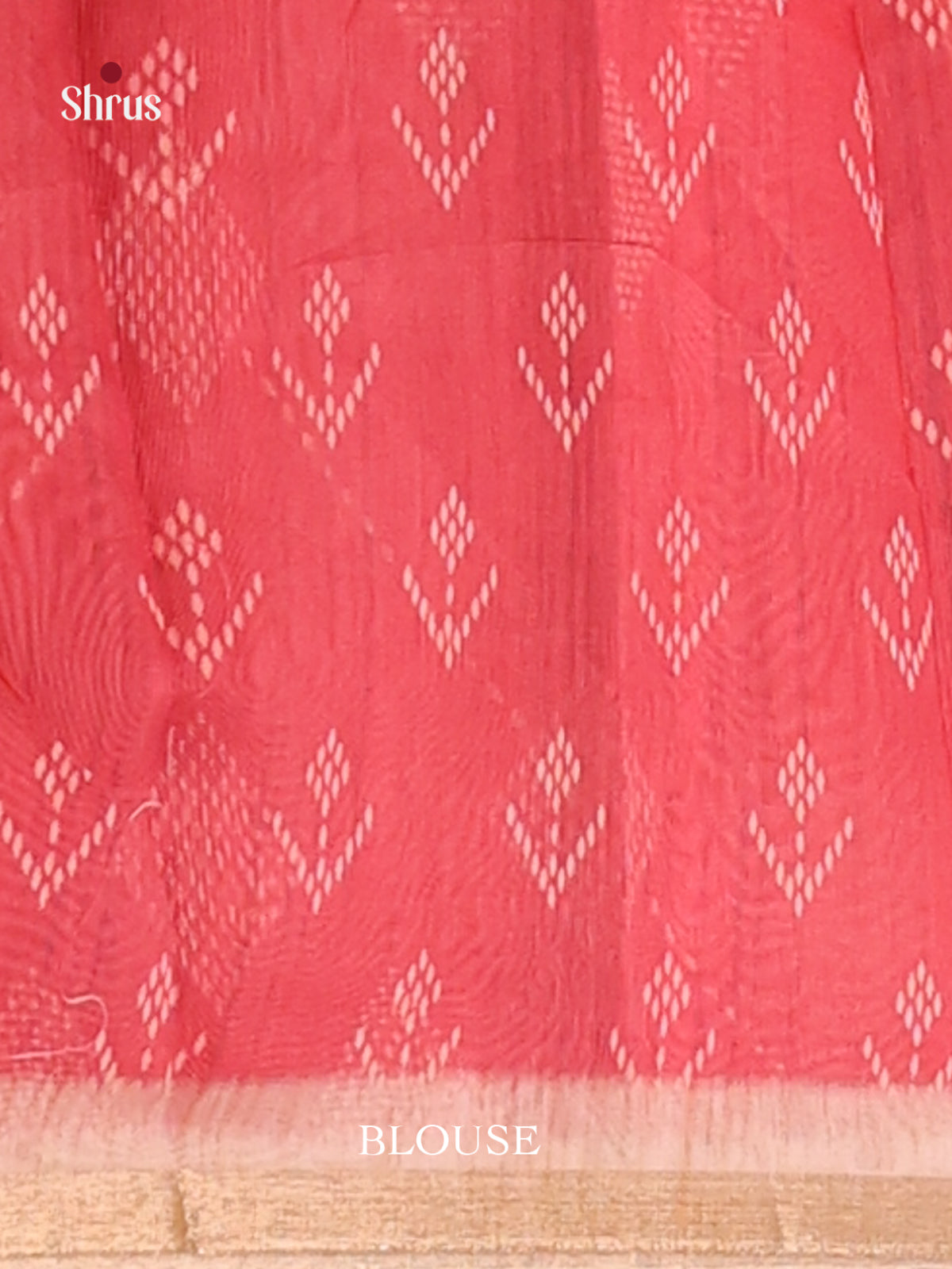 Blue & Red - Semi Chanderi Saree