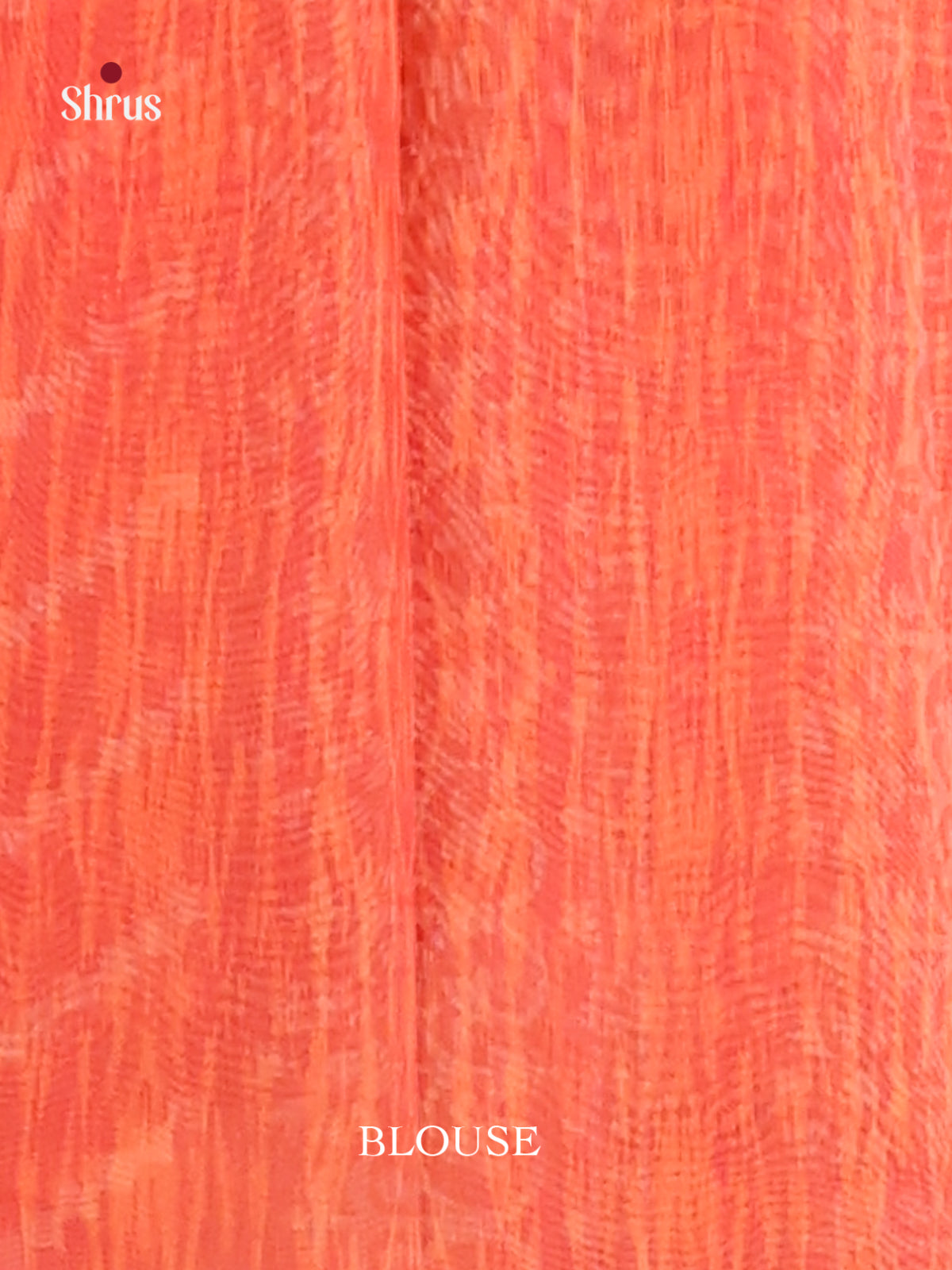 Orange - Semi Chanderi Saree - Shop on Shrus.com