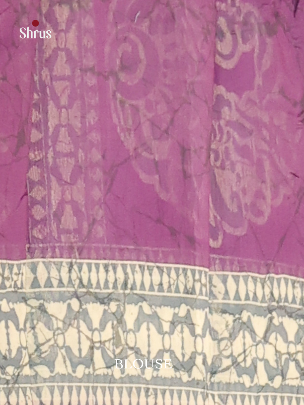 Grey & Purple - Semi Chanderi Saree - Shop on Shrus.com