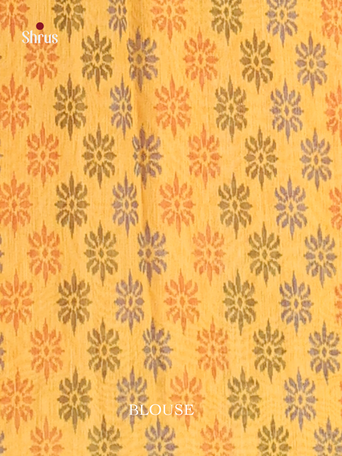 Grey & Yellow - Semi Chanderi Saree - Shop on Shrus.com