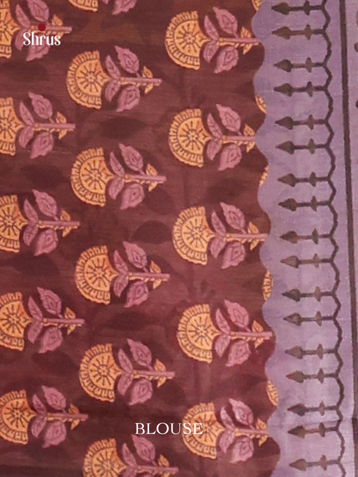 Pink & Brown - Semi Chanderi Saree - Shop on Shrus.com