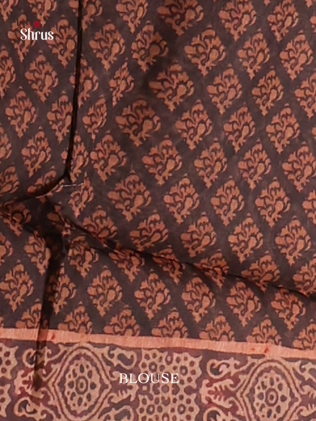 Brown & Black- Semi Chanderi Saree