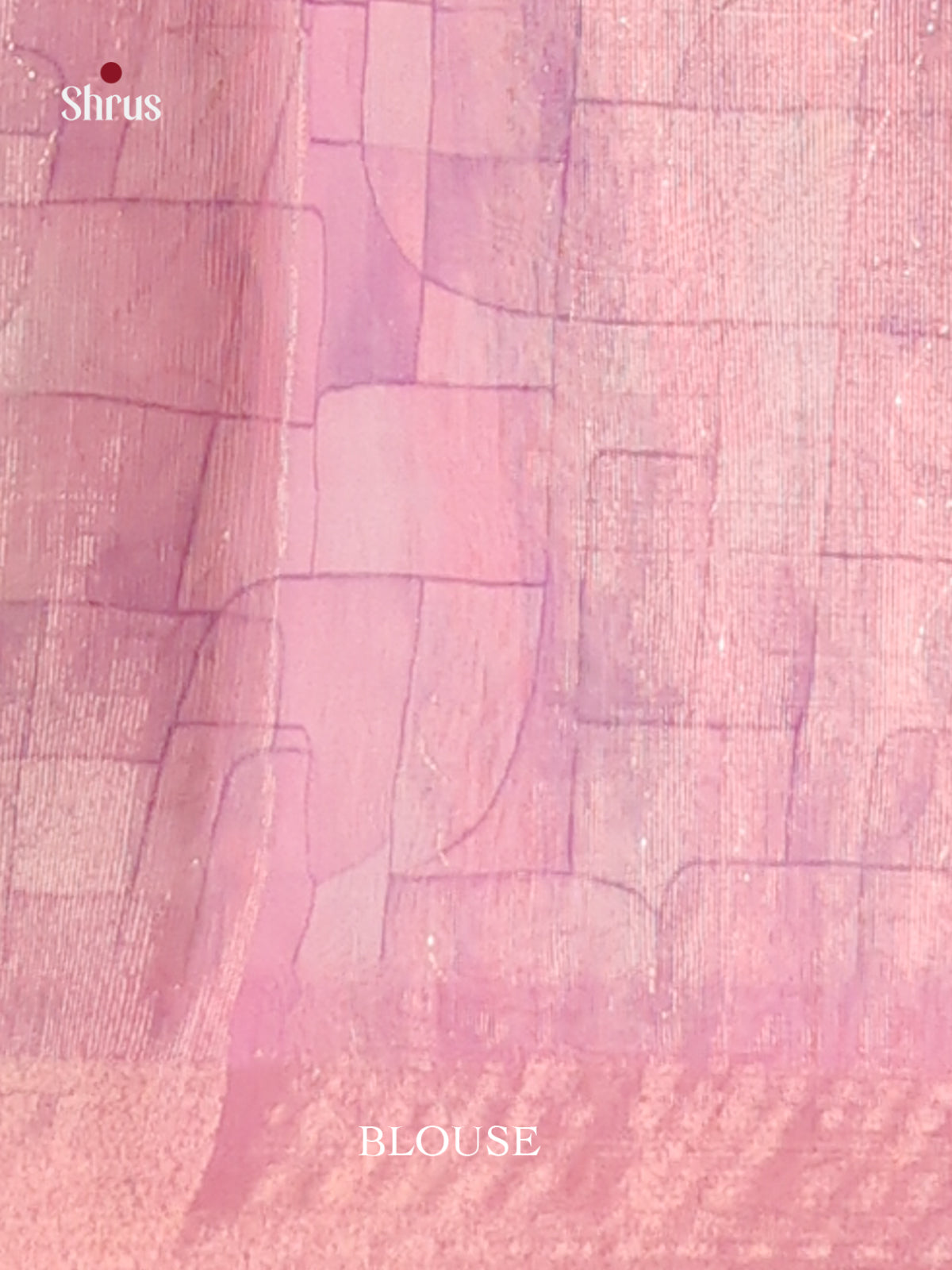 Grey & Pink - Semi Chanderi Saree - Shop on Shrus.com