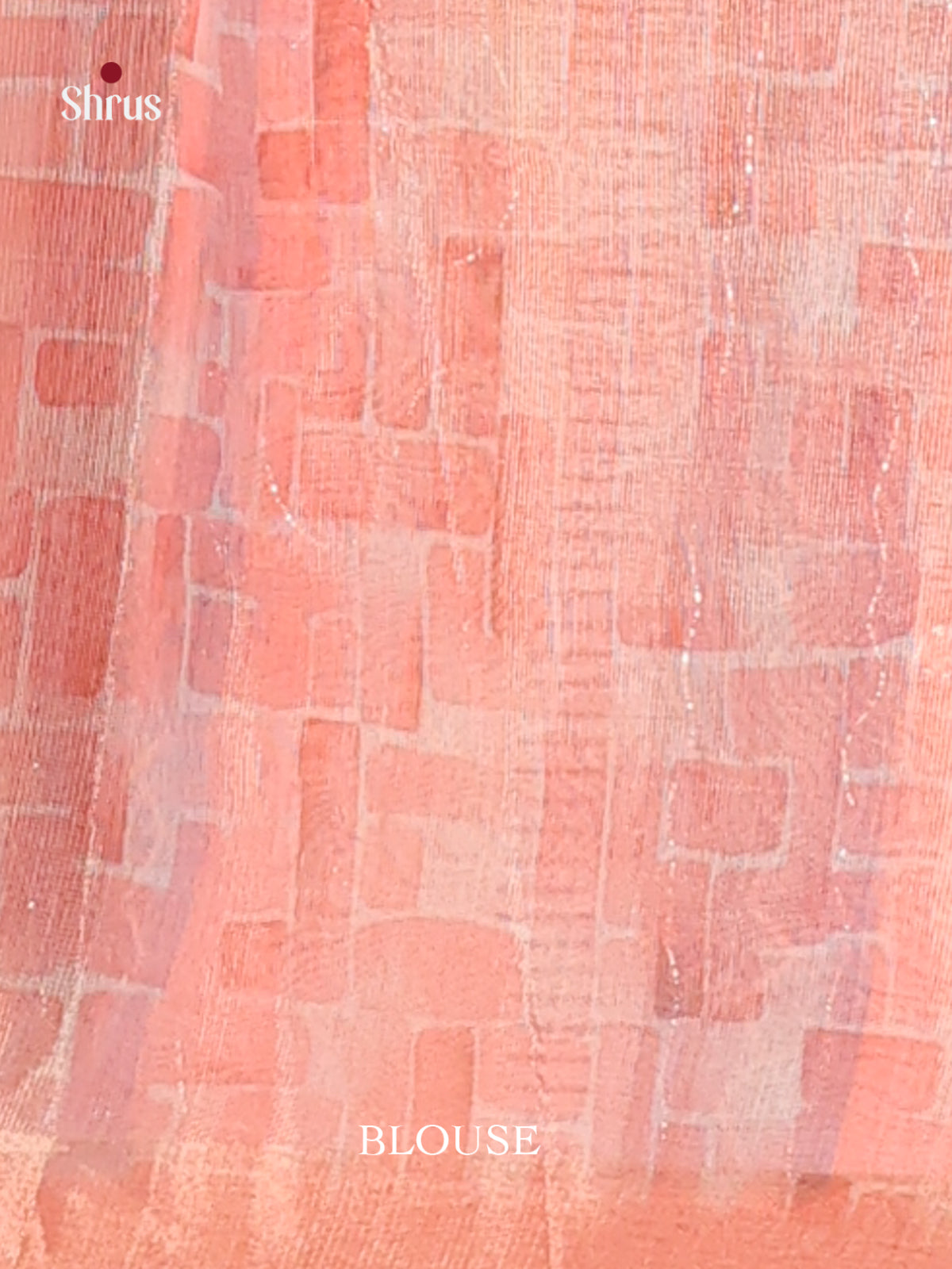 Peach & Blue - Semi Chanderi Saree - Shop on Shrus.com