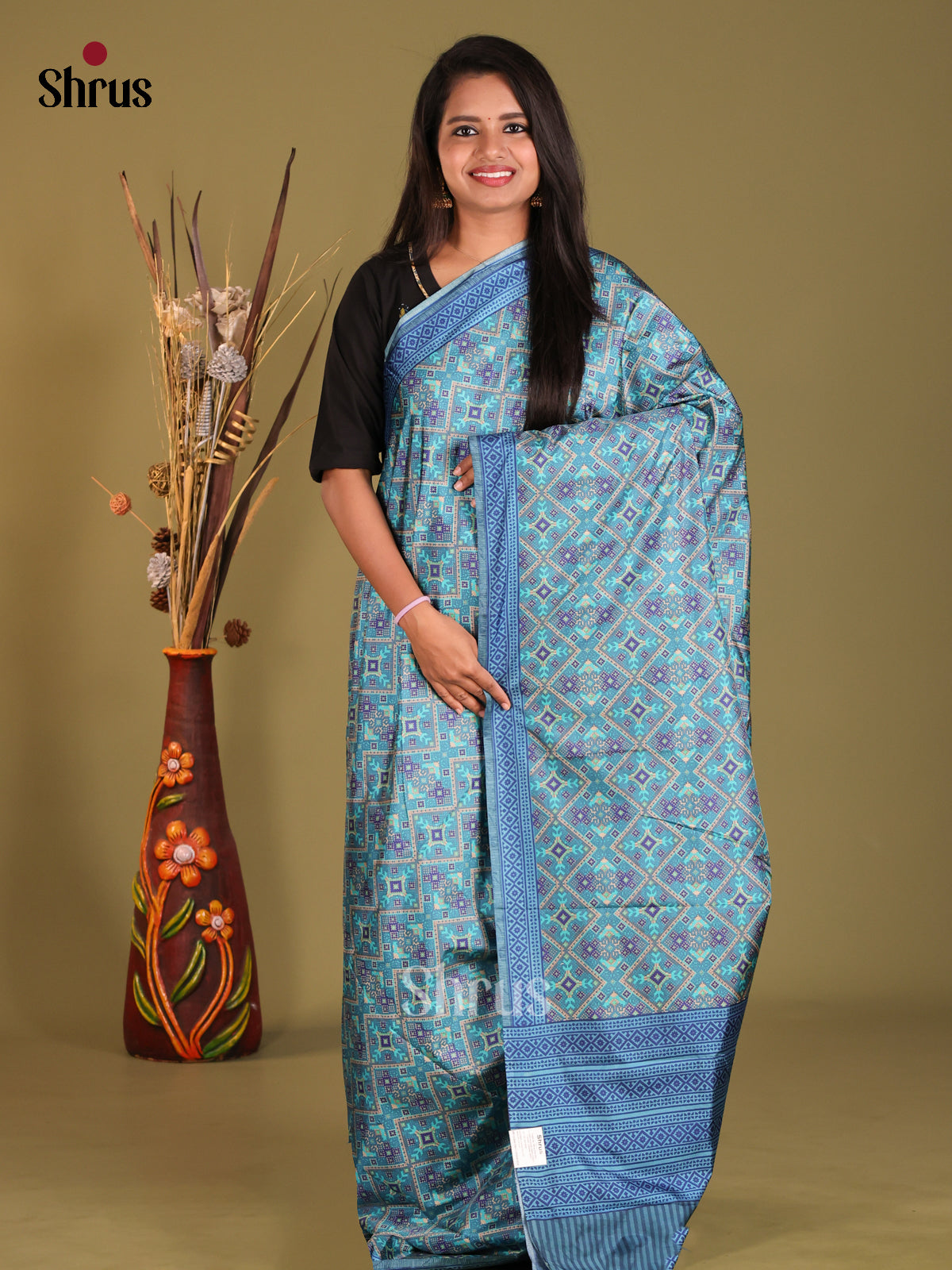 blue - Semi Tussar Saree