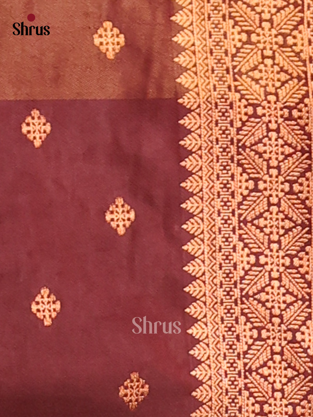 Dark Mustard & Brown - Semi Soft Silk Saree