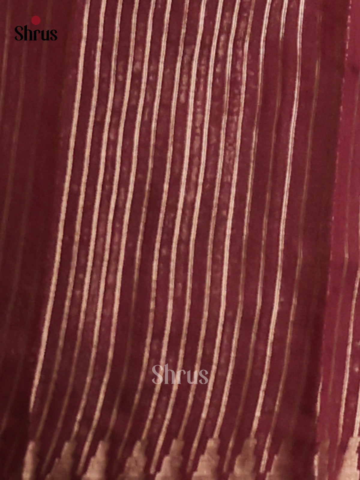 Maroon - Semi Jute Saree - Shop on Shrus.com