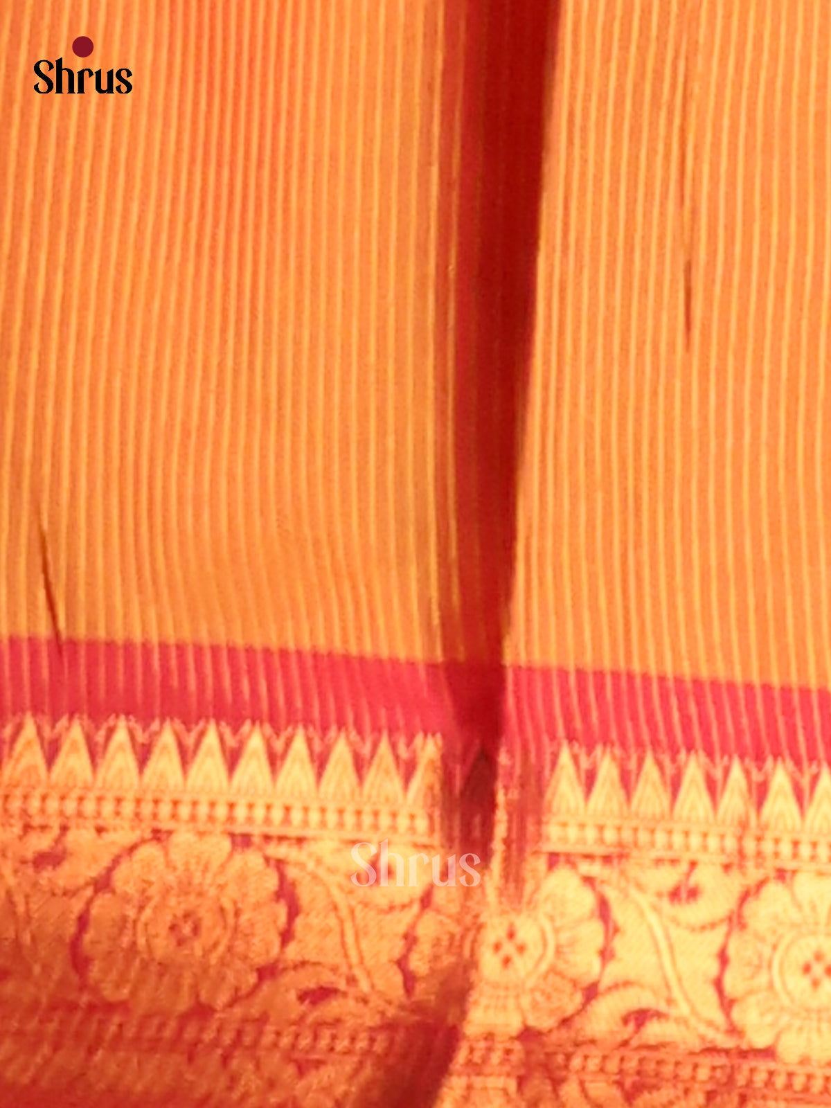 Blue & Orange - Semi Pochampally Saree