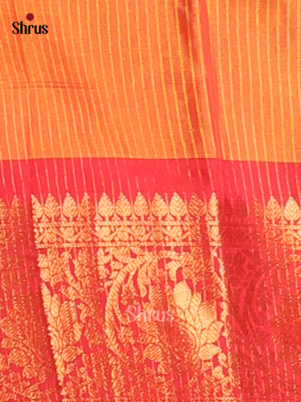 Blue & Orange - Semi Pochampally Saree
