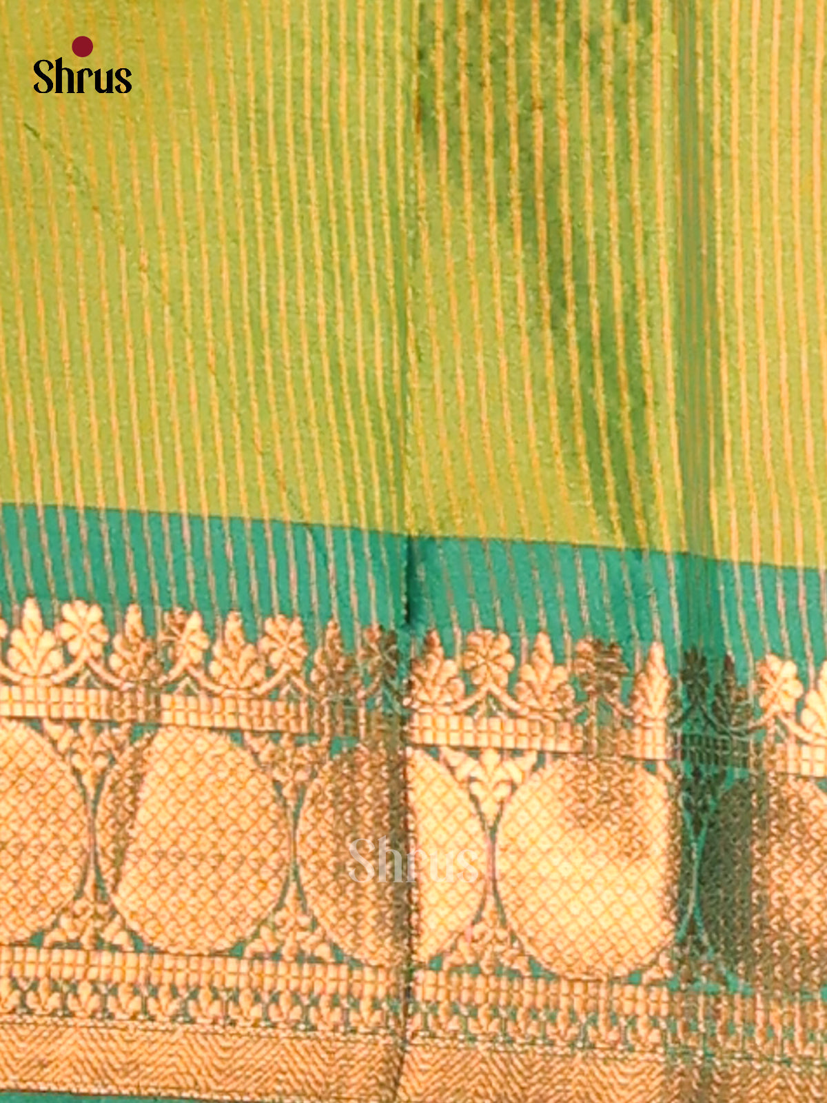 Orange & Green - Semi Pochampally Saree - Shop on Shrus.com