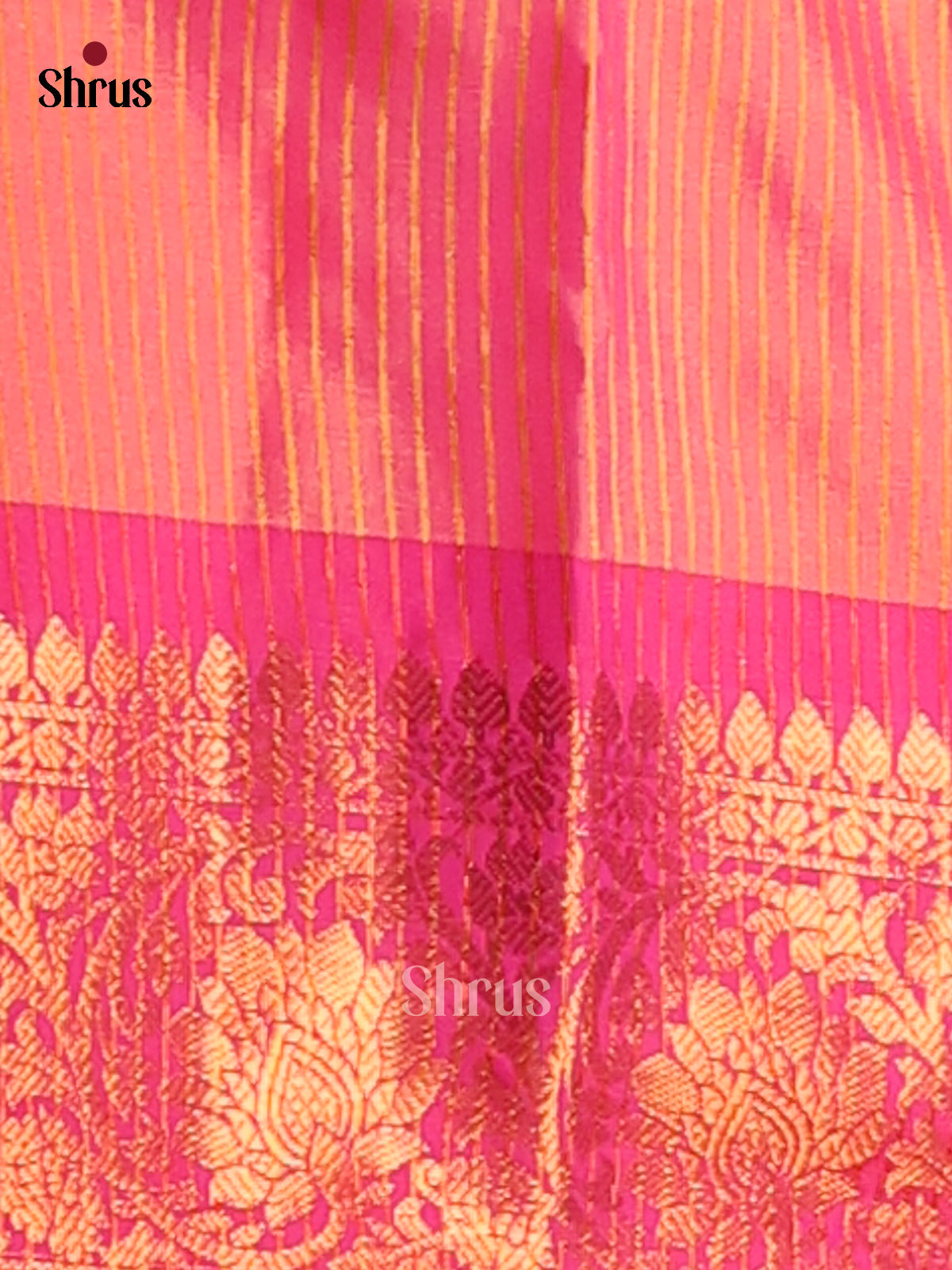 Orange & pink - Semi Pochampally Saree - Shop on Shrus.com