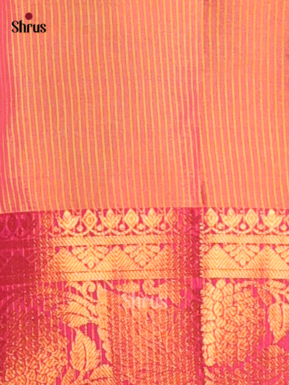 Orange & Pink - Semi Pochampally Saree - Shop on Shrus.com
