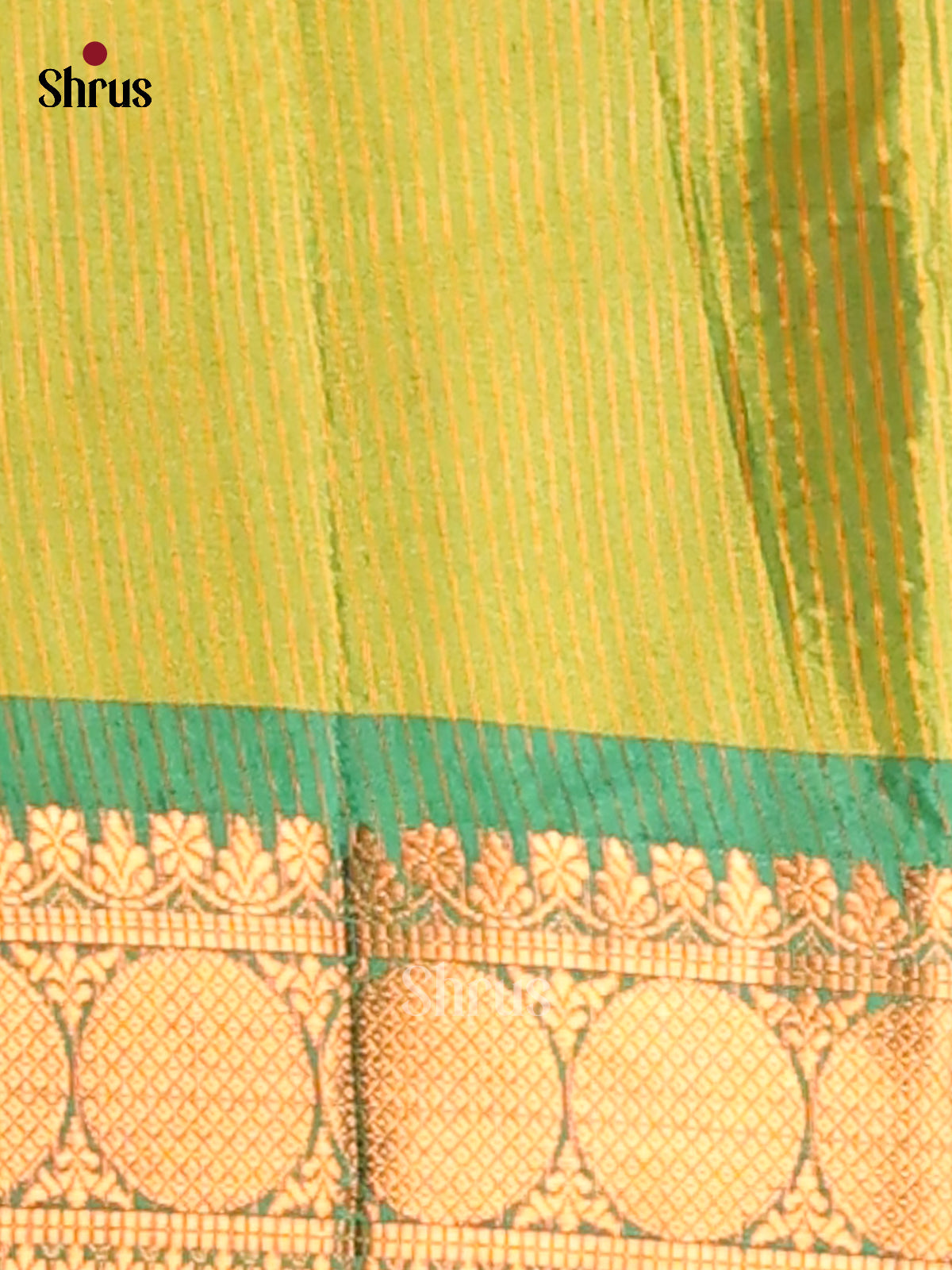 Yellow & Light Green - Semi Pochampally Saree - Shop on Shrus.com
