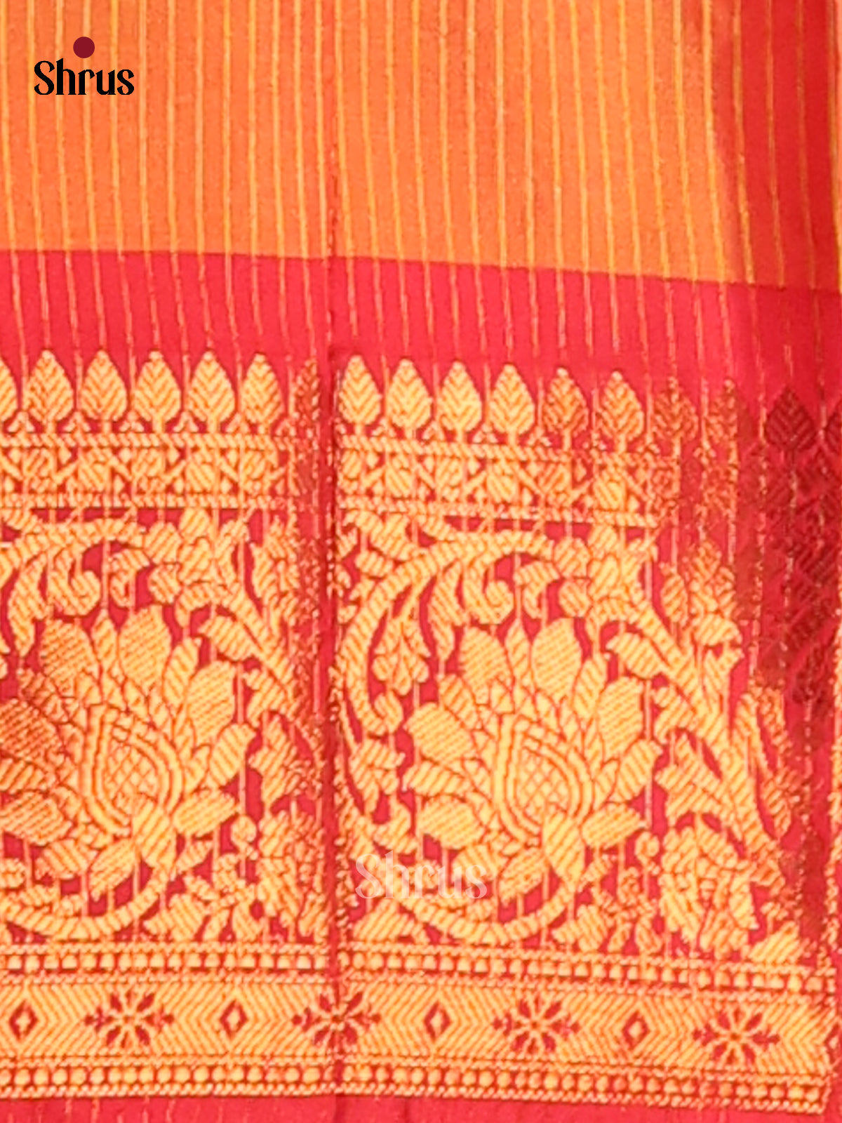 Pink & Orange - Semi Pochampally Saree - Shop on Shrus.com