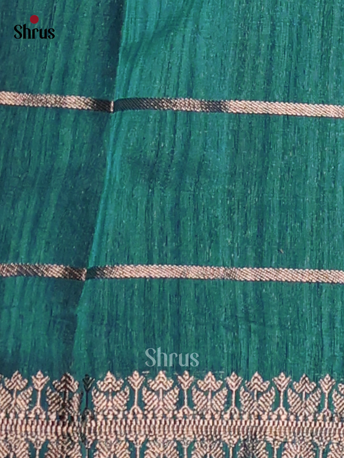 Green - Semi Rawsilk Saree - Shop on Shrus.com