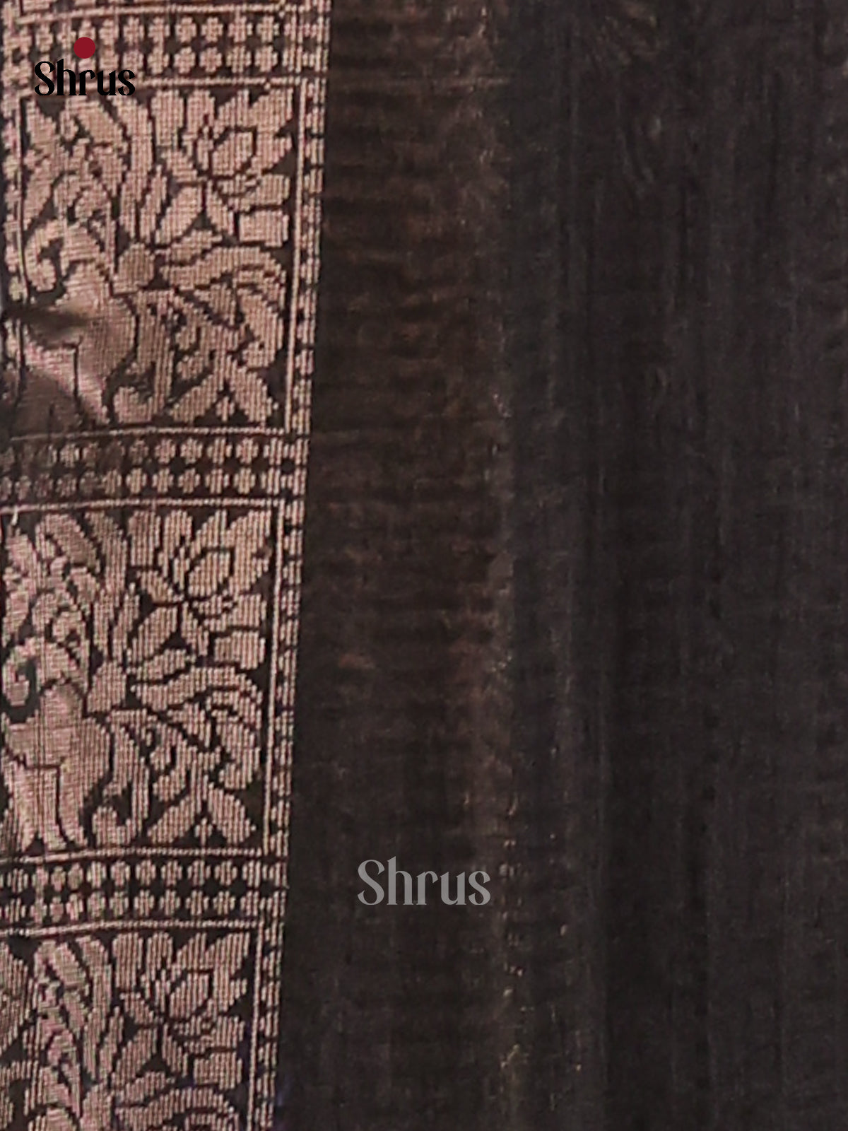 Black - Semi Rawsilk Saree - Shop on Shrus.com