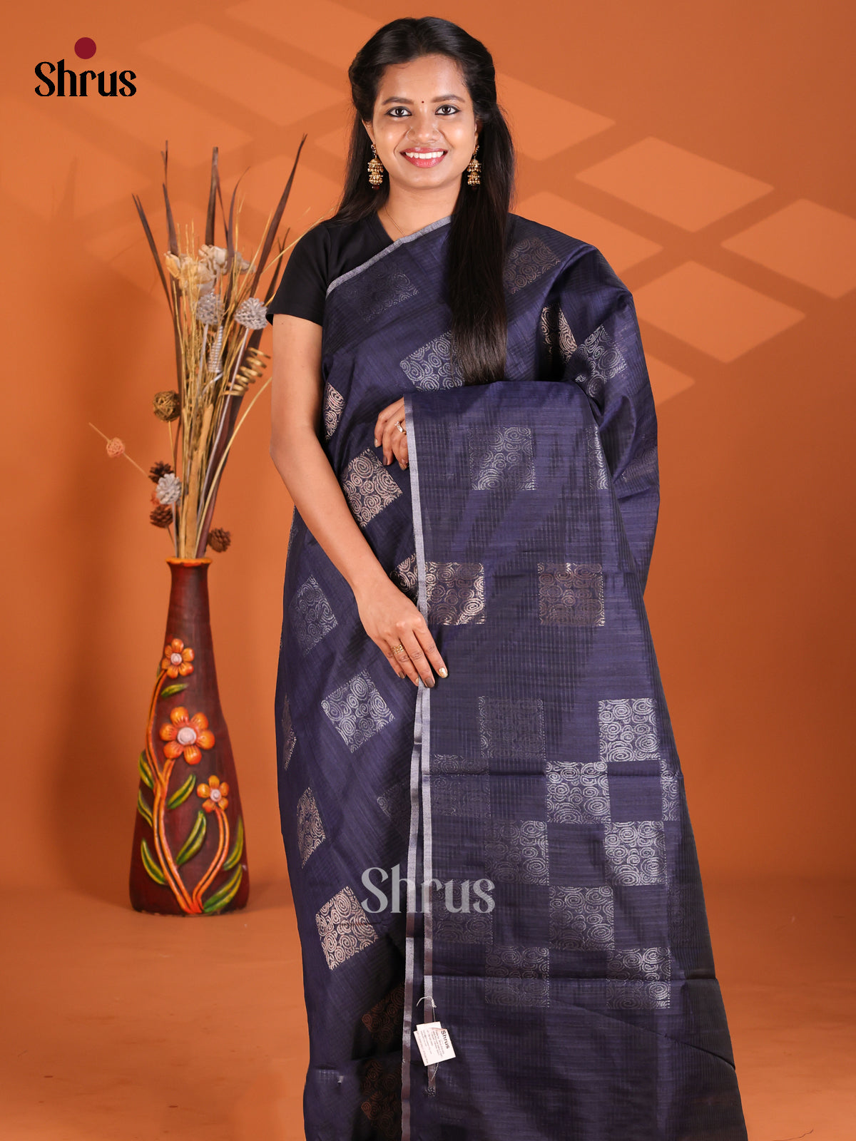Blue - Semi Rawsilk Saree