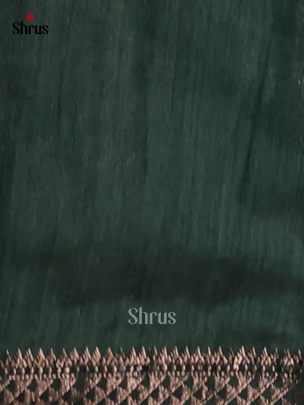 Dark Green - Semi Rawsilk Saree - Shop on Shrus.com