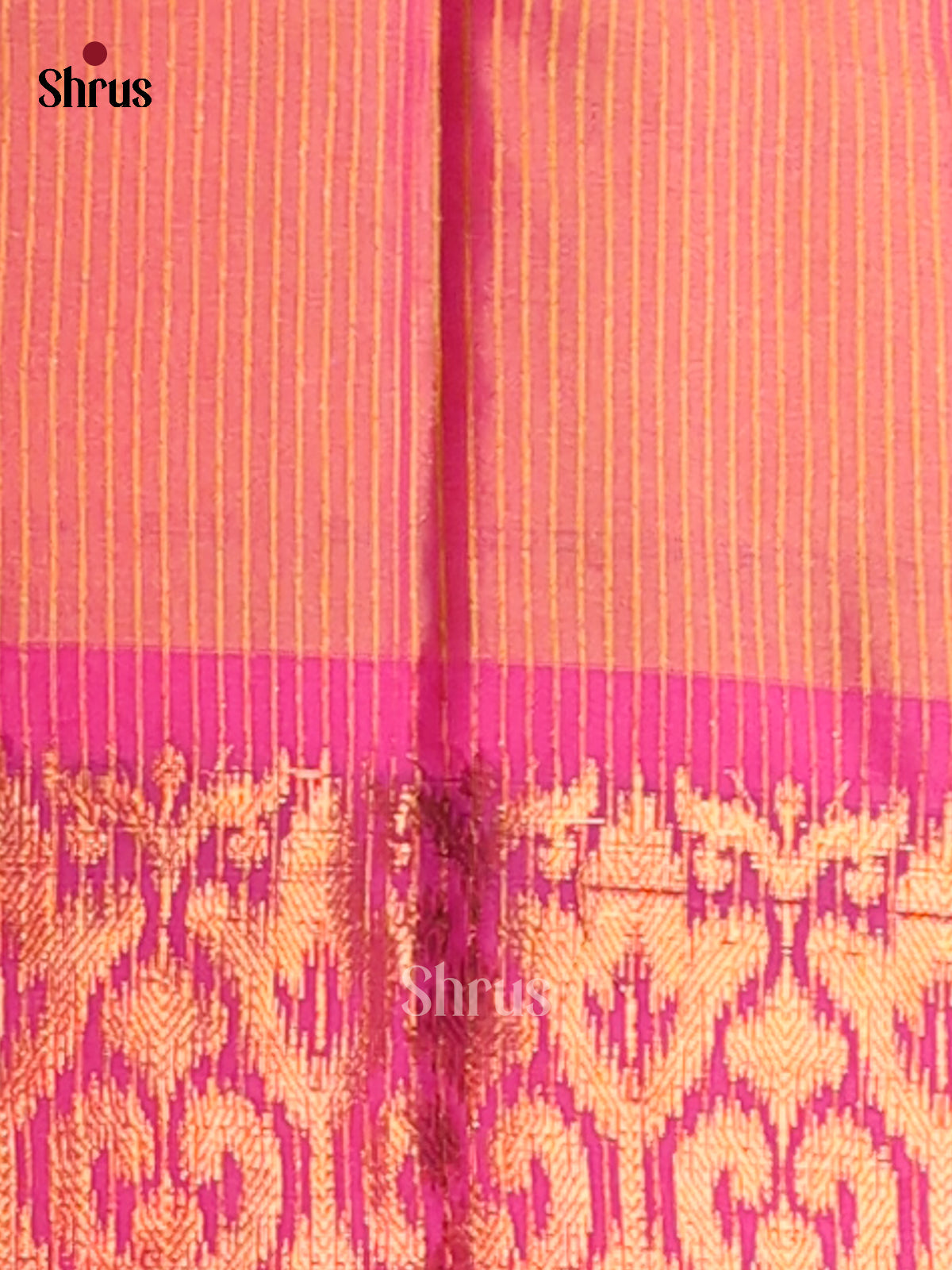 Green & Pink - Semi Pochampally Saree - Shop on Shrus.com