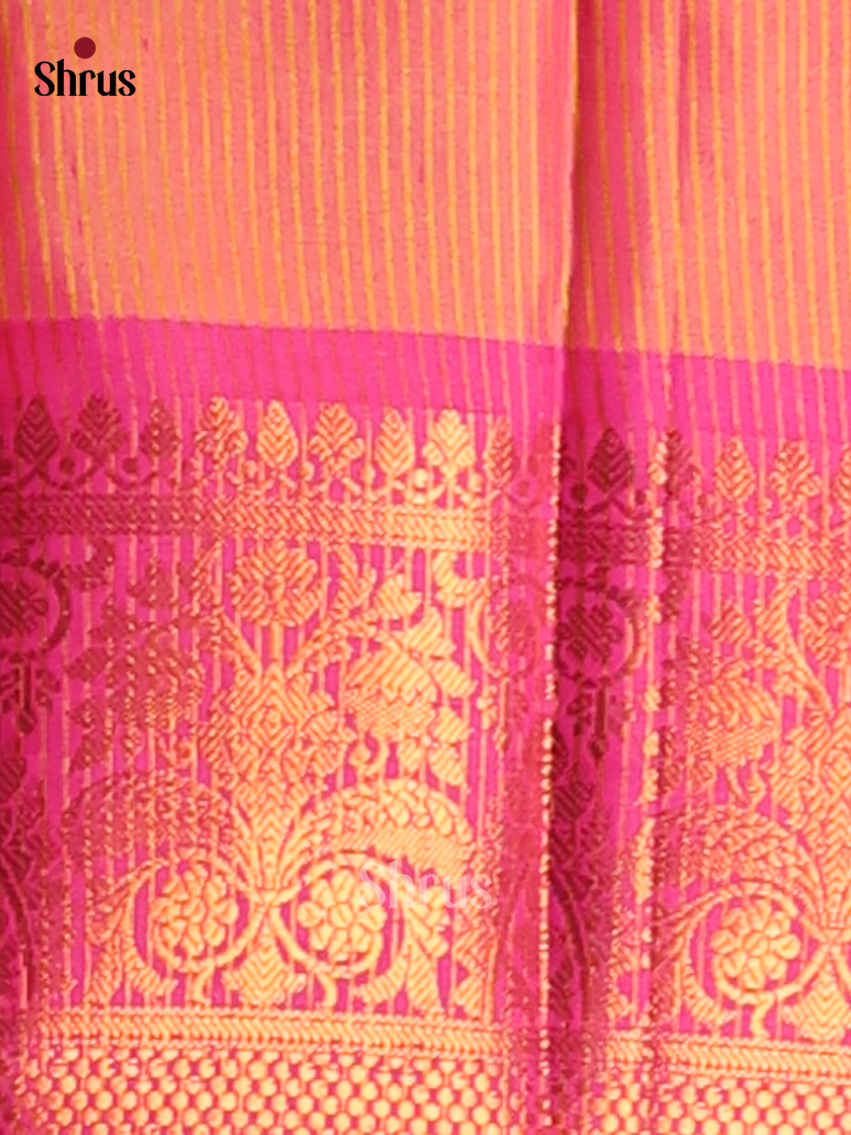 Yellow & Pink - Semi Pochampally Saree - Shop on Shrus.com