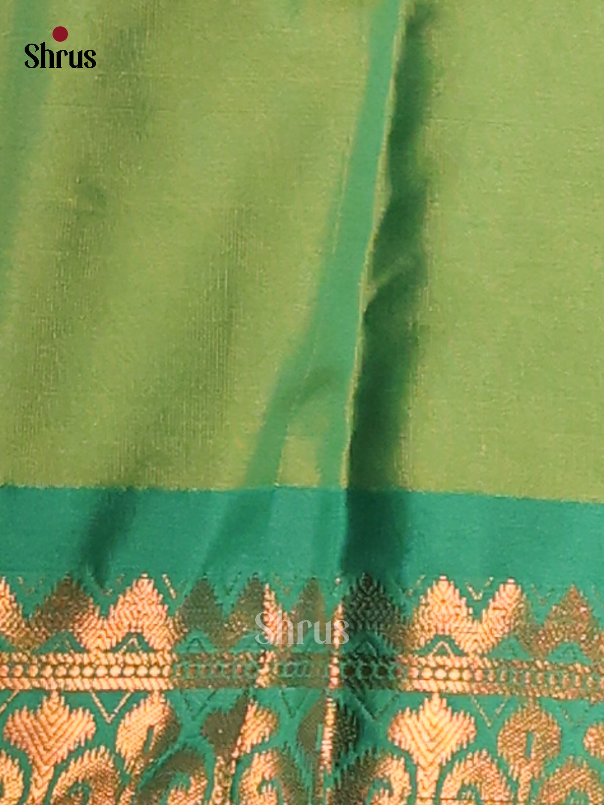 Orange & Green - Semi Pochampally Saree - Shop on Shrus.com