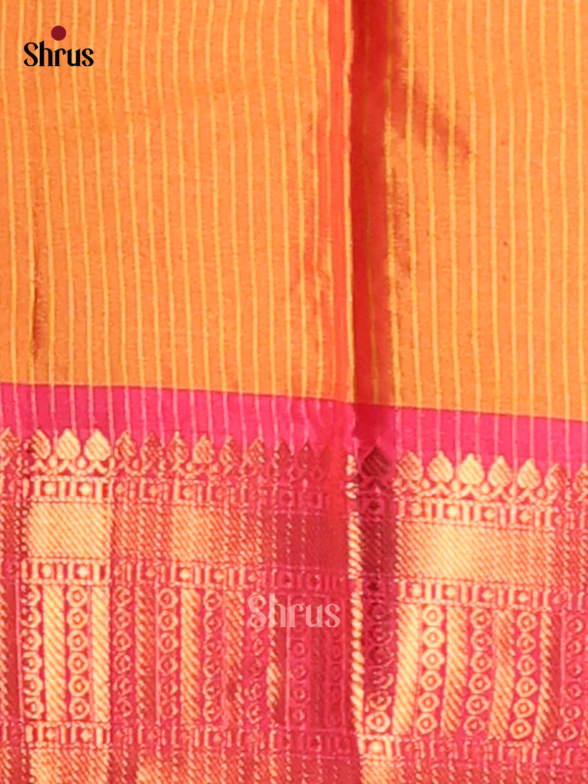 Pink & Orange- Semi Pochampally Saree - Shop on Shrus.com