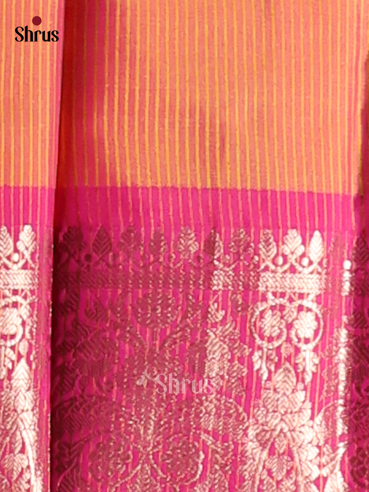 Light Green &  Pink- Semi Pochampally Saree - Shop on Shrus.com